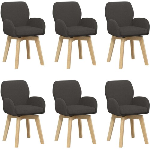 vidaXL Vrtilne jedilne stole 6 pcs Boucl&eacute; Temno siva 54 x 58 x 87 cm, (5000296633) Cene