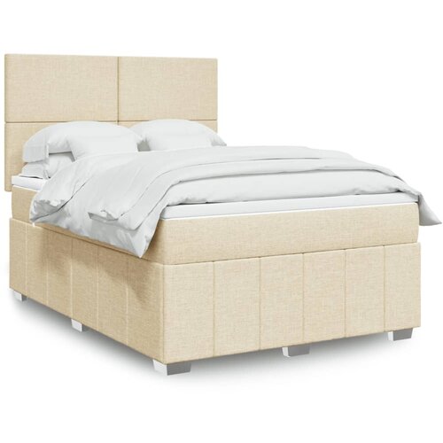 vidaXL Krevet s oprugama i madracem krem 140 x 190 cm od tkanine Cijene