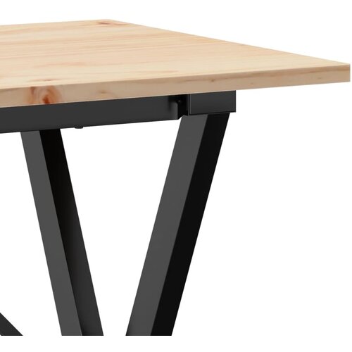  Blagovaonski stol X-oblika 100x50x75 cm od borovine i čelik Slike