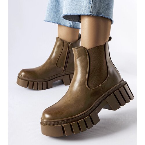 Gemre Brown platform jodhpur boots Giusy Cene
