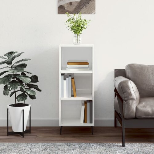 vidaXL Komoda visok sijaj bela 34,5x32,5x90 cm inženirski les Cene
