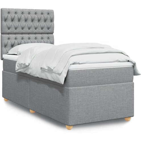  Box spring krevet s madracem svjetlosivi 90x190 cm od tkanine Cijene
