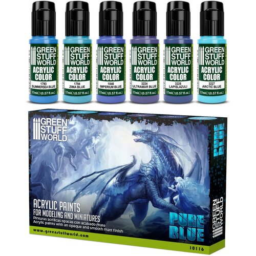 Green Stuff World Paint Set - Pure Blue | Set Akrilnih Boja x6 Cene