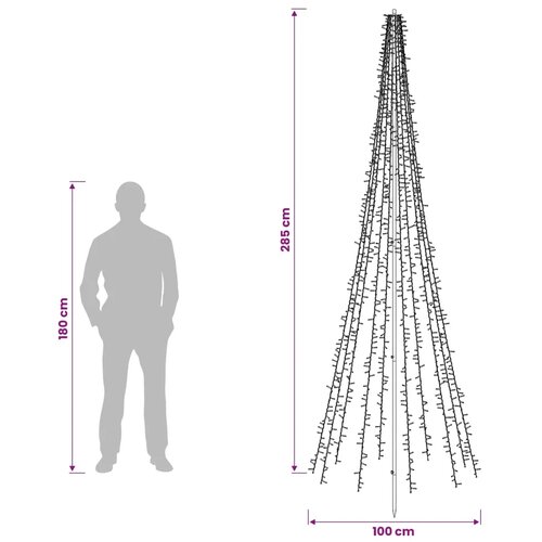  LED božićno drvce 285 cm 1550 LED lampica Topla bijela Čelik - 285 cm Slike