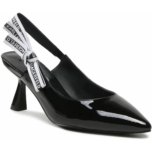 Karl Lagerfeld Cipele s potpeticom i otvorenom petom crna / bijela