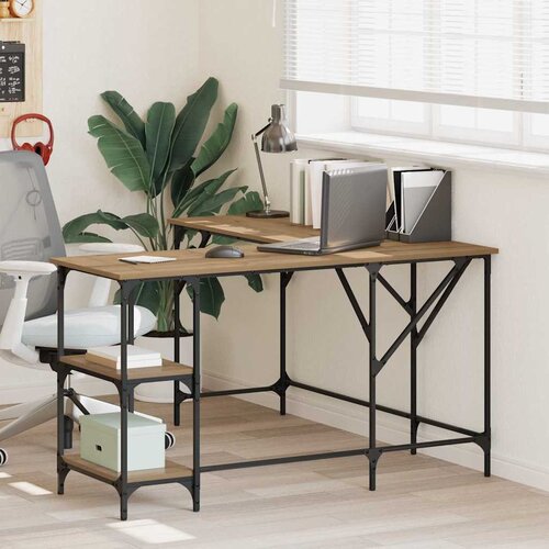 VidaXL Miza Umetni hrast 139 x 139 x 75 cm Konstruiran les Slike