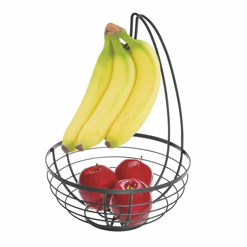 iDesign crna košarica za voće s kukicom Austin, ø 27,31 cm