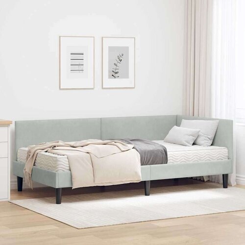  Kotni okvir postelje z matrico Drugo 2 pcs Svetlo siva Žamet, (5000123384) Cene