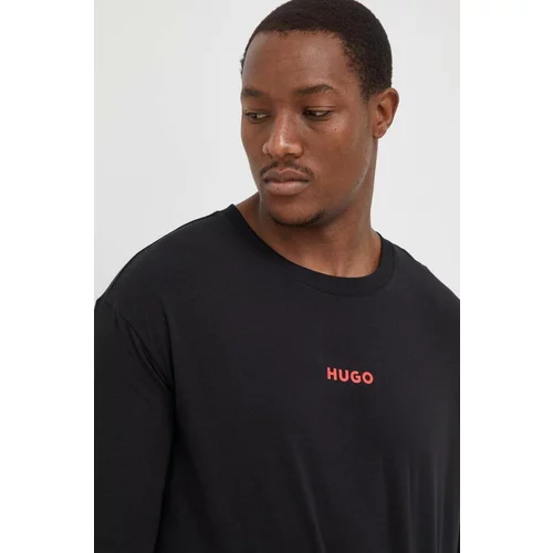Hugo Homewear majica dugih rukava boja: crna, s tiskom