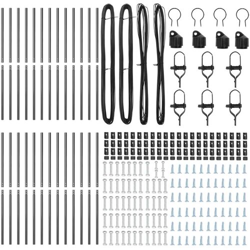 Ograde Stupovi 26 kom Siva &amp;Oslash;32 mm 210 cm Galvanizirani Čelik Slike