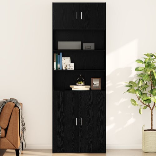 VidaXL Ormar za Zid Crni hrast 80 x 42.5 x 40 cm Konstruirano drvo Slike