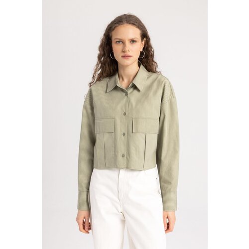 Defacto Regular Fit Basic Poplin Long Sleeve Shirt Slike