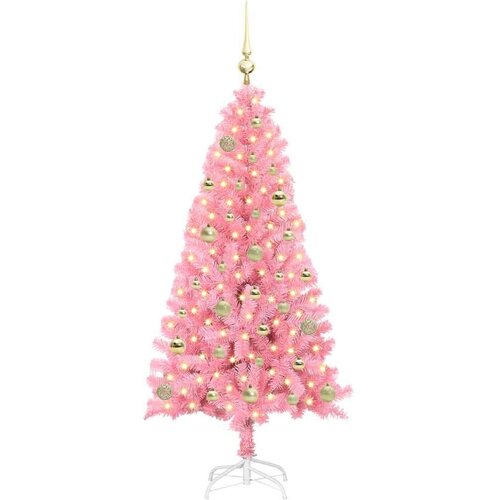 VidaXL Božićno drvce s 150 LED svjetlima Ružičasta 150 cm PVC Slike