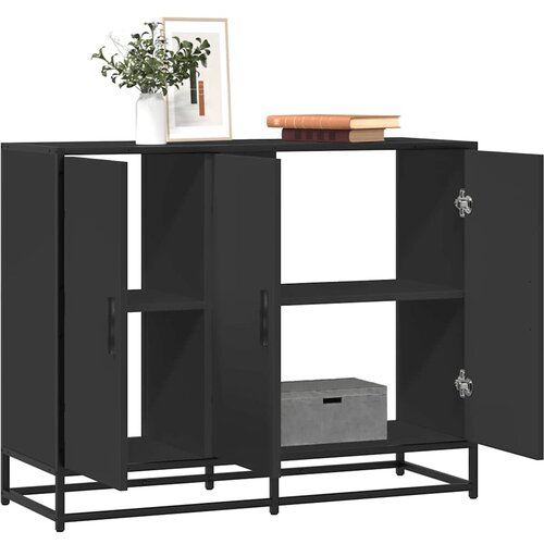 VidaXL Komoda crna 94x35x76 cm od konstruiranog drva Slike