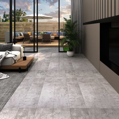 VidaXL PVC talne plo&amp;scaron;če 5,02 m&amp;sup2; 2 mm samolepilne zemeljsko sive Slike