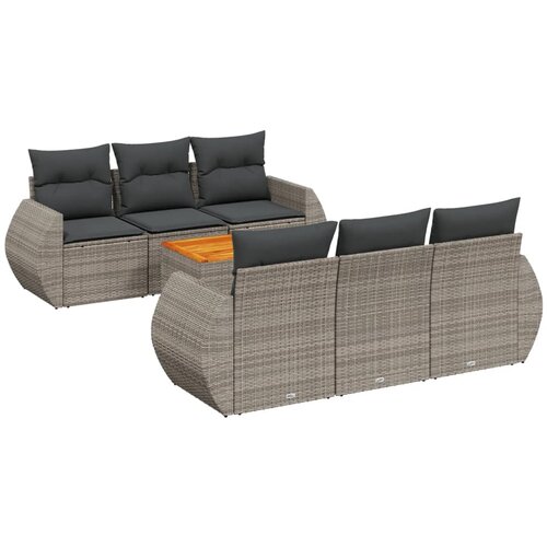 7-dijelni set vrtnih sofa sivi od poliratana Siva 70 x 62 x 69 cm Slike
