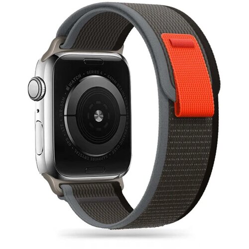 TECH-PROTECT NYLON APPLE WATCH 4 / 5 / 6 / 7 / 8 / SE / ULTRA (42 / 44 / 45 / 49MM) BLACK/ORANGE narukvica Slike
