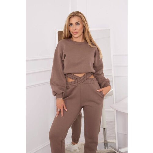 Kesi Insulated set with a short mocha sweatshirt Slike