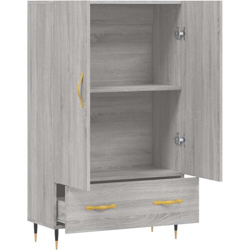  Visoka komoda siva boja hrasta 69,5x31x115 cm konstruirano drvo Slike