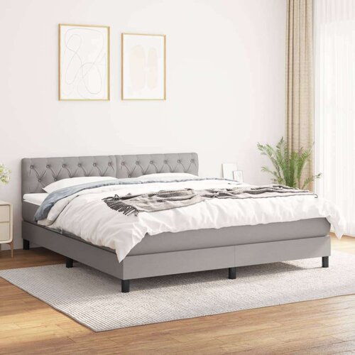  Box spring s madracem svjetlosiva 160x200 cm tkanina Slike