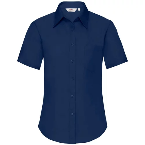 Fruit Of The Loom Navy blue poplin shirt with short sleeves