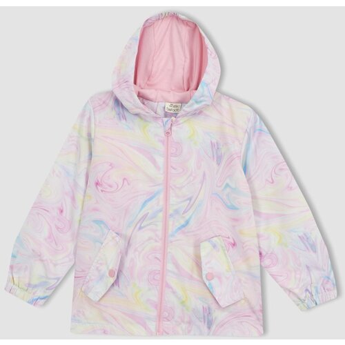 Defacto baby girl water repellent patterned hooded coat Cene