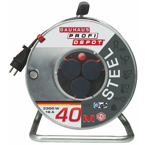 PROFI DEPOT kabelski boben profi (40 m, H05VV-3G 1,5, IP44, kovinski boben) Cene