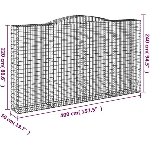 vidaXL Lučne gabionske košare 8 kom 400x50x220/240cm pocinčano željezo Cene
