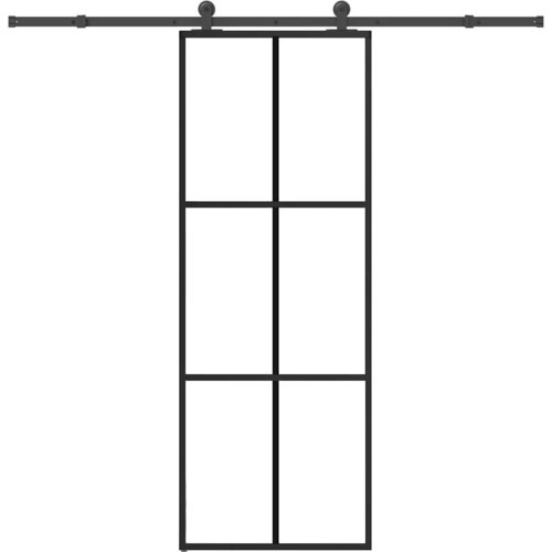 VidaXL Klizna vrata s priborom 76 x 205 cm od ESG stakla i aluminija Slike