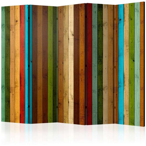  Paravan u 5 dijelova - Wooden rainbow II [Room Dividers] 225x172 Slike