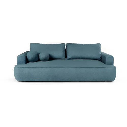 Bonami Selection Plava sklopiva sofa od bouclé tkanine 247 cm Quinoa –