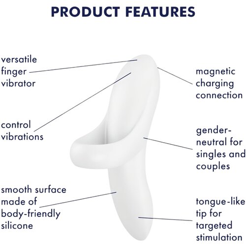 Satisfyer Naprstni vibrator Bold Lover, bel Slike