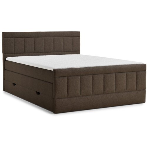 Maison de Rêve Smeđi boxspring krevet s prostorom za odlaganje 200x200 cm Caya &ndash; Cijene