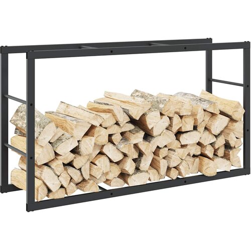VidaXL Stalak za drva crni 110x30x61 cm čelik Slike