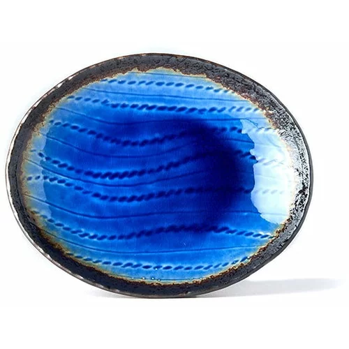 MIJ Plavi keramički ovalni tanjur Cobalt, 24 x 20 cm