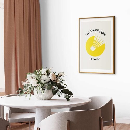  Plakat - Shuttlecock Against the Yellow Sun 29.7x42 Zlatni okvir s margom Slike