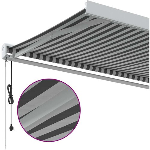 Tenda na uvlačenje antracit-bijela 3,5x2,5 m tkanina i aluminij Slike