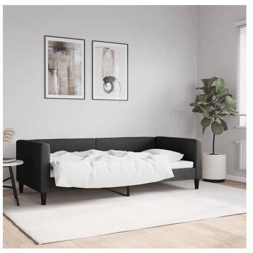 VidaXL Dnevni krevet crni 90 x 190 cm od tkanine Slike