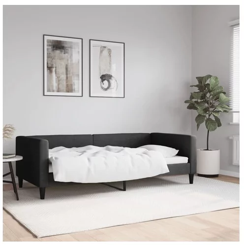 vidaXL Raztegljiva postelja črna 90x190 cm blago