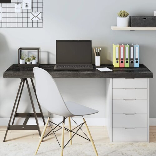 VidaXL Stolna ploča tamnosmeđa 140x50x(2-6) cm tretirana hrastovina Slike