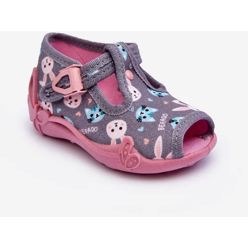 Kesi Befado 213P139 Rabbit slippers Sandals, grey and pink