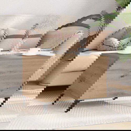 vidaXL Klubska miza artisan hrast 60 x 44.5 x 45 cm Konstruiran les Cene