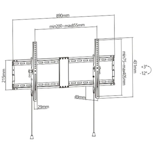  Zidni nosač GEMBIRD WM-90T-01 nagib, 43”-90”