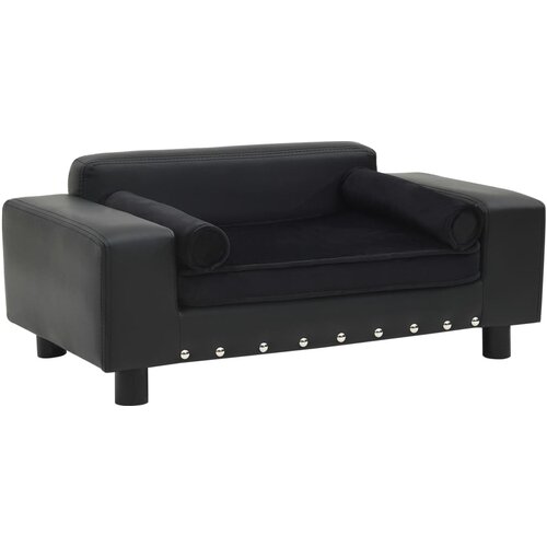 SOFA za pse crna 81 x 43 x 31 cm od pli&amp;scaron;a i umjetne kože Slike
