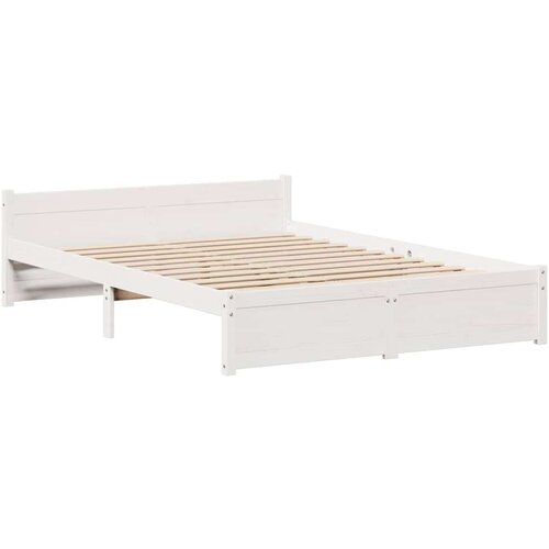 VidaXL Okvir kreveta bez madraca bijeli 150x200 cm od masivne borovine Slike