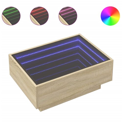 Maison Chic Klubska mizica - kavna mizica - Nizka mizica LED sonoma hrast 70x50x30 cm inženirski les, (21754742) Cene