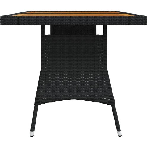  Vrtni stol crni 130x70x72 cm poliratan i masivno bagremovo drvo Slike