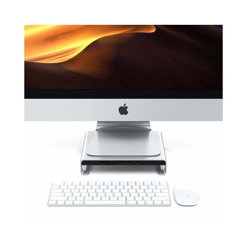 Satechi Aluminum Monitor Stand Hub for iMac, Srebro Slike