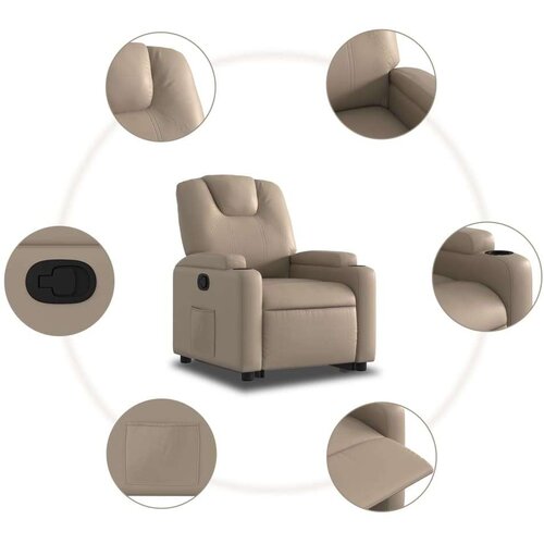 vidaXL Naslonjač na podizanje od umjetne kože boja cappuccina Cijene