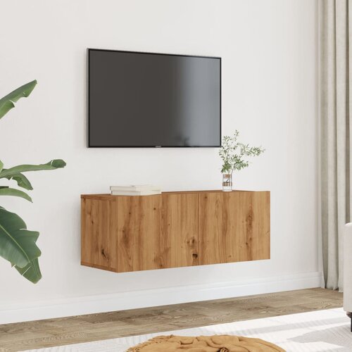 VidaXL 2-dijelni zidni TV ormarić boja hrast artisan 80x30x30 cm Slike